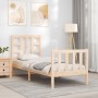 Estructura de cama individual con cabecero madera maciza de , Camas y somieres - Ref: Foro24-3191931, Precio: 85,83 €, Descue...