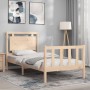 Estructura de cama individual con cabecero madera maciza de , Camas y somieres - Ref: Foro24-3192126, Precio: 93,58 €, Descue...