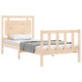 Estructura de cama individual con cabecero madera maciza de , Camas y somieres - Ref: Foro24-3192126, Precio: 93,58 €, Descue...