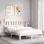 Estructura de cama con cabecero madera maciza blanco 140x200 cm de , Camas y somieres - Ref: Foro24-3193597, Precio: 141,49 €...