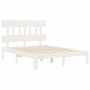 Estructura de cama con cabecero madera maciza blanco 140x200 cm de , Camas y somieres - Ref: Foro24-3193597, Precio: 141,49 €...