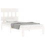Estructura de cama con cabecero madera maciza blanco de , Camas y somieres - Ref: Foro24-3193562, Precio: 104,99 €, Descuento: %