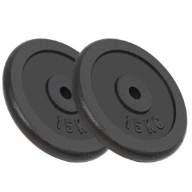 Discos de pesas de hierro fundido 2 uds 2x15 kg de vidaXL, Peso libre - Ref: Foro24-91396, Precio: 126,07 €, Descuento: %