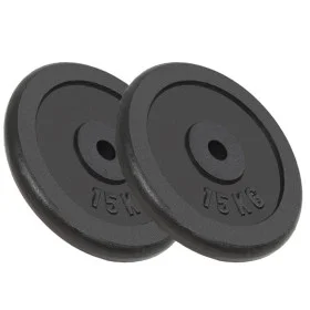 Discos de pesas de hierro fundido 2 uds 2x15 kg de vidaXL, Peso libre - Ref: Foro24-91396, Precio: 123,69 €, Descuento: %