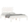 Estructura cama de matrimonio con cabecero madera maciza blanco de , Camas y somieres - Ref: Foro24-3193702, Precio: 138,01 €...