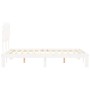 Estructura cama de matrimonio con cabecero madera maciza blanco de , Camas y somieres - Ref: Foro24-3193702, Precio: 138,01 €...