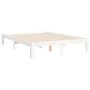Estructura cama de matrimonio con cabecero madera maciza blanco de , Camas y somieres - Ref: Foro24-3193702, Precio: 138,01 €...