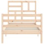 Estructura de cama individual con cabecero madera maciza de , Camas y somieres - Ref: Foro24-3194856, Precio: 93,59 €, Descue...