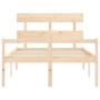 Cama de matrimonio personas mayores con cabecero madera maciza de , Camas y somieres - Ref: Foro24-3195321, Precio: 130,97 €,...