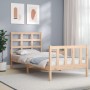 Estructura de cama individual con cabecero madera maciza de , Camas y somieres - Ref: Foro24-3192061, Precio: 88,63 €, Descue...