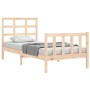 Estructura de cama individual con cabecero madera maciza de , Camas y somieres - Ref: Foro24-3192061, Precio: 88,63 €, Descue...