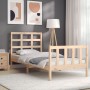 Estructura de cama individual con cabecero madera maciza de , Camas y somieres - Ref: Foro24-3192061, Precio: 88,63 €, Descue...