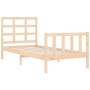 Estructura de cama individual con cabecero madera maciza de , Camas y somieres - Ref: Foro24-3192061, Precio: 88,63 €, Descue...