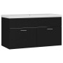 Mueble con lavabo madera de ingeniería negro de , Tocadores de baño - Ref: Foro24-3070839, Precio: 220,87 €, Descuento: %