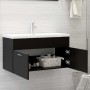 Mueble con lavabo madera de ingeniería negro de , Tocadores de baño - Ref: Foro24-3070839, Precio: 220,87 €, Descuento: %