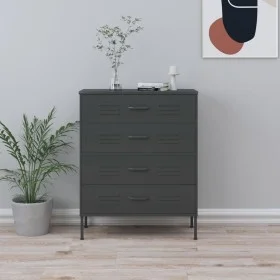 Armario de cajones de acero gris antracita 80x35x101,5 cm de , Cajoneras - Ref: Foro24-336204, Precio: 176,09 €, Descuento: %