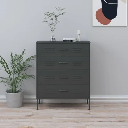 Anthracite gray steel drawer cabinet 80x35x101.5 cm by , Drawers - Ref: Foro24-336204, Price: 176,09 €, Discount: %