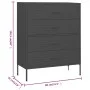 Anthracite gray steel drawer cabinet 80x35x101.5 cm by , Drawers - Ref: Foro24-336204, Price: 176,09 €, Discount: %