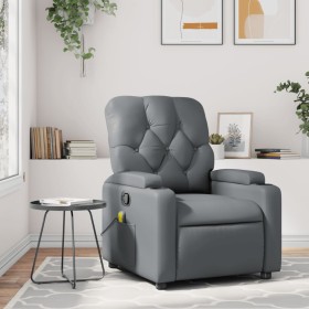 Sillón de masaje reclinable cuero sintético gris de , Sillones - Ref: Foro24-372513, Precio: 233,48 €, Descuento: %
