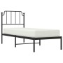 Estructura de cama con cabecero metal negro 80x200 cm de , Camas y somieres - Ref: Foro24-373878, Precio: 68,99 €, Descuento: %