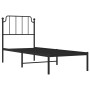 Estructura de cama con cabecero metal negro 80x200 cm de , Camas y somieres - Ref: Foro24-373878, Precio: 68,99 €, Descuento: %