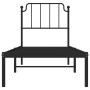 Estructura de cama con cabecero metal negro 80x200 cm de , Camas y somieres - Ref: Foro24-373878, Precio: 68,99 €, Descuento: %
