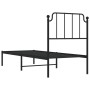 Estructura de cama con cabecero metal negro 80x200 cm de , Camas y somieres - Ref: Foro24-373878, Precio: 68,99 €, Descuento: %