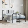 Estructura de cama con cabecero y estribo metal negro 120x200cm de , Camas y somieres - Ref: Foro24-373903, Precio: 91,31 €, ...
