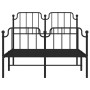 Estructura de cama con cabecero y estribo metal negro 120x200cm de , Camas y somieres - Ref: Foro24-373903, Precio: 91,31 €, ...