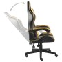 Silla gaming de cuero sintético negro y dorado en Sillas de oficina | Comprar online en Foru.es