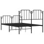 Estructura de cama con cabecero y estribo metal negro 120x200cm de , Camas y somieres - Ref: Foro24-373903, Precio: 91,31 €, ...