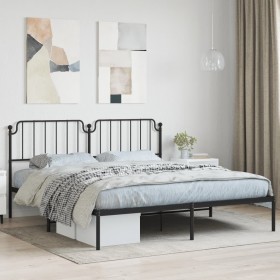 Estructura de cama con cabecero metal negro 183x213 cm de , Camas y somieres - Ref: Foro24-373892, Precio: 105,97 €, Descuent...