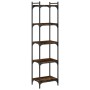Librería 5 estantes madera ingeniería roble ahumado 40x30x154cm de , Librerías y estanterías - Ref: Foro24-837639, Precio: 51...