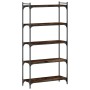 Librería 5 estantes madera ingeniería roble ahumado 80x30x154cm de , Librerías y estanterías - Ref: Foro24-837679, Precio: 50...