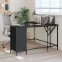 Escritorio madera de ingeniería negro 141x141x75 cm de , Escritorios - Ref: Foro24-837597, Precio: 100,07 €, Descuento: %