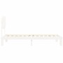 Estructura de cama con cabecero madera maciza blanco de , Camas y somieres - Ref: Foro24-3193692, Precio: 104,82 €, Descuento: %