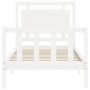 Estructura de cama individual con cabecero madera maciza blanco de , Camas y somieres - Ref: Foro24-3192127, Precio: 121,05 €...