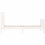 Estructura de cama individual con cabecero madera maciza blanco de , Camas y somieres - Ref: Foro24-3192127, Precio: 121,05 €...