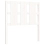 Estructura de cama individual con cabecero madera maciza blanco de , Camas y somieres - Ref: Foro24-3192192, Precio: 106,52 €...