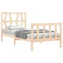 Estructura de cama con cabecero madera maciza 100x200 cm de , Camas y somieres - Ref: Foro24-3192481, Precio: 111,47 €, Descu...
