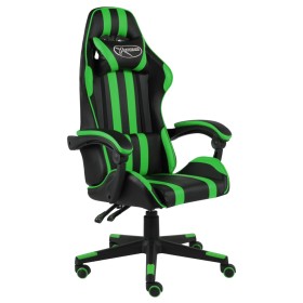 Silla gaming de cuero sintético negro y verde en Sillas de oficina | Comprar online en Foru.es