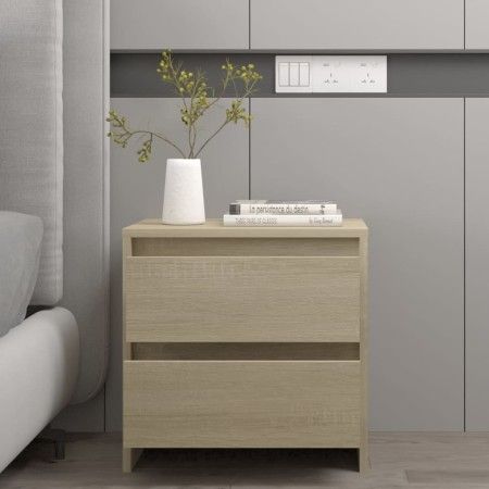 Mesita de noche madera ingeniería roble Sonoma 45x34,5x44,5 cm de vidaXL, Mesitas de noche - Ref: Foro24-809851, Precio: 46,5...