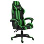 Silla gaming de cuero sintético negro y verde en Sillas de oficina | Comprar online en Foru.es