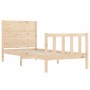 Estructura de cama individual con cabecero madera maciza de , Camas y somieres - Ref: Foro24-3192711, Precio: 111,37 €, Descu...