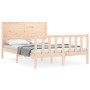 Estructura de cama de matrimonio con cabecero madera maciza de , Camas y somieres - Ref: Foro24-3192726, Precio: 172,59 €, De...