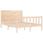 Estructura de cama de matrimonio con cabecero madera maciza de , Camas y somieres - Ref: Foro24-3192726, Precio: 172,59 €, De...