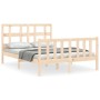 Estructura de cama de matrimonio con cabecero madera maciza de , Camas y somieres - Ref: Foro24-3192986, Precio: 152,19 €, De...