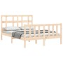 Estructura de cama de matrimonio con cabecero madera maciza de , Camas y somieres - Ref: Foro24-3192986, Precio: 152,19 €, De...