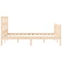 Estructura de cama de matrimonio con cabecero madera maciza de , Camas y somieres - Ref: Foro24-3192986, Precio: 152,19 €, De...
