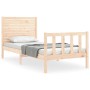 Estructura de cama con cabecero madera maciza 100x200 cm de , Camas y somieres - Ref: Foro24-3193196, Precio: 135,64 €, Descu...
